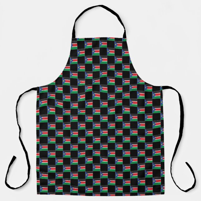 Checkered South Sudan Flag Pattern  Apron (Front)