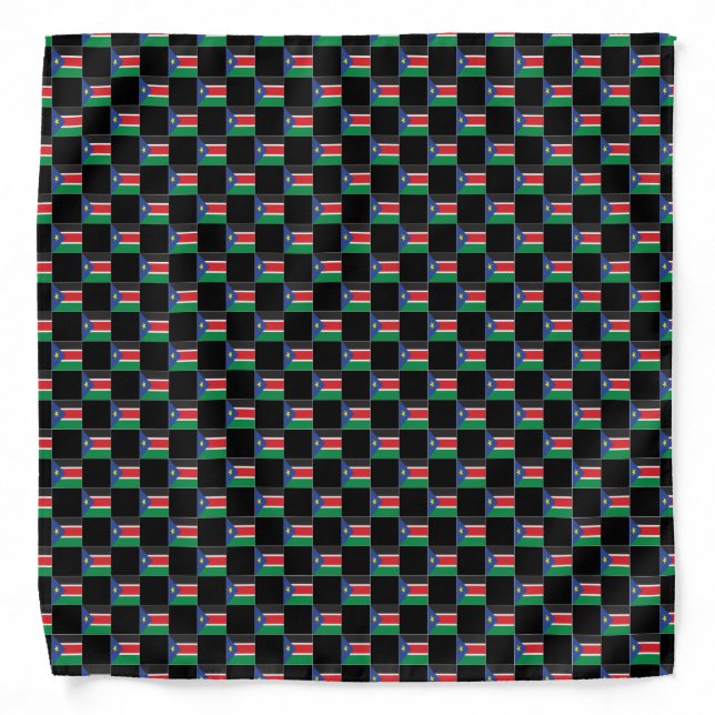 Checkered South Sudan Flag Pattern  Bandana (Front)