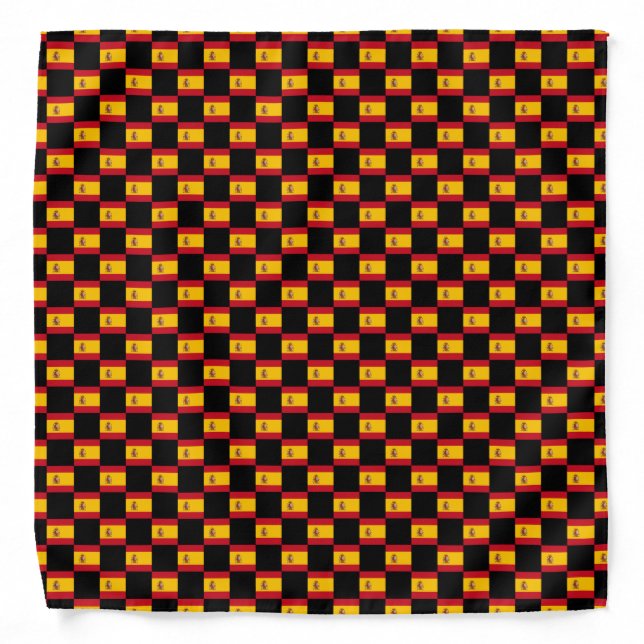 Checkered Spain Flag Pattern  Bandana (Front)