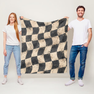 Checkered Speedway Cozy Garage Style Fleece Blanket