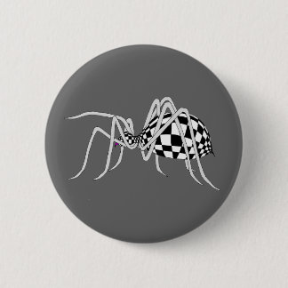 Checkered Spider Pinback Button