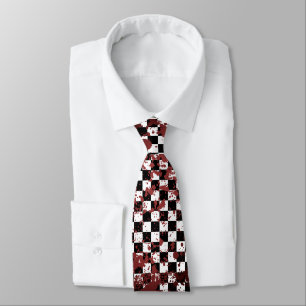 checkered splatz neck tie