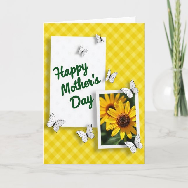 Checkered Spring Mothers Day Card (Front)