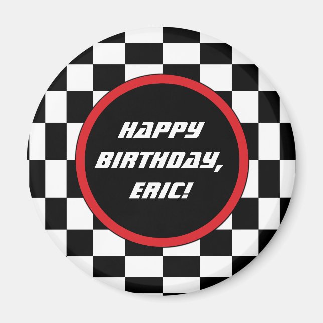 Checkered Square Magnet (Front)