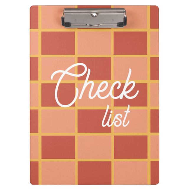 Checkered Square Pattern Clipboard (Front)