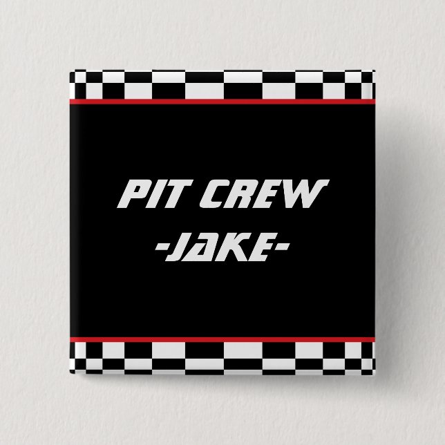 Checkered Square Pinback Button (Front)