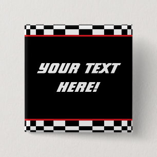 Checkered Square Pinback Button