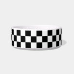 Checkered squares black and white geometric retro<br><div class="desc">Pet Supplies Feeding or Water Bowls for your dog. Checkered squares Black and White geometric retro pattern gift for Pet. Cool retro checkered geometric square pattern. Vintage tile Black and White modern checker.</div>