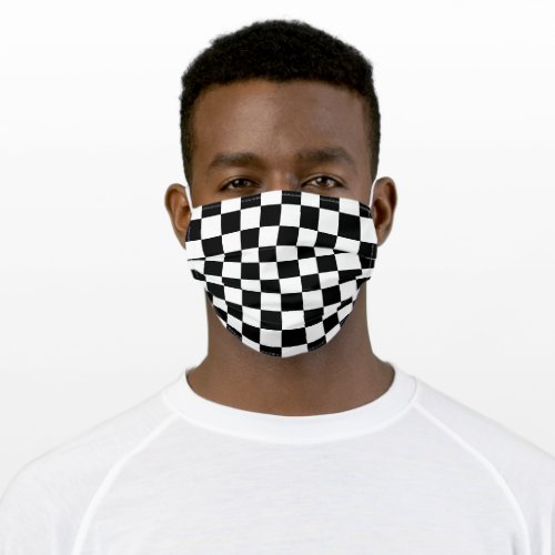 Checkered squares Black and White geometric retro Adult Cloth Face Mask