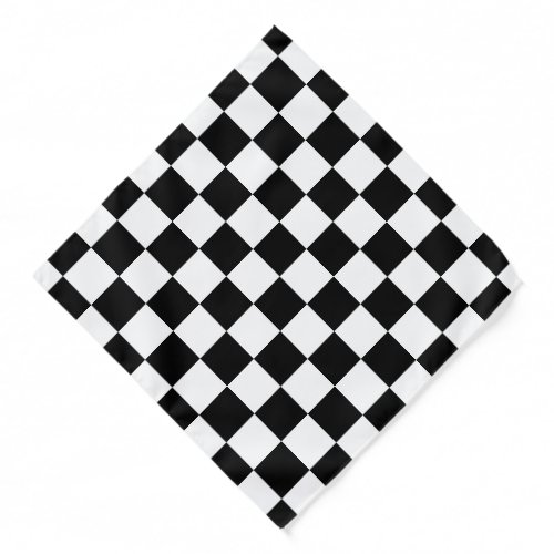 Checkered squares black and white geometric retro bandana