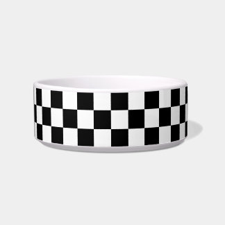 Checkered squares black and white geometric retro bowl