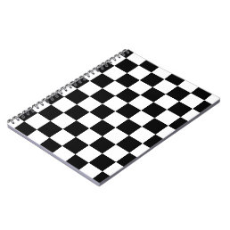 Checkered squares black and white geometric retro notebook