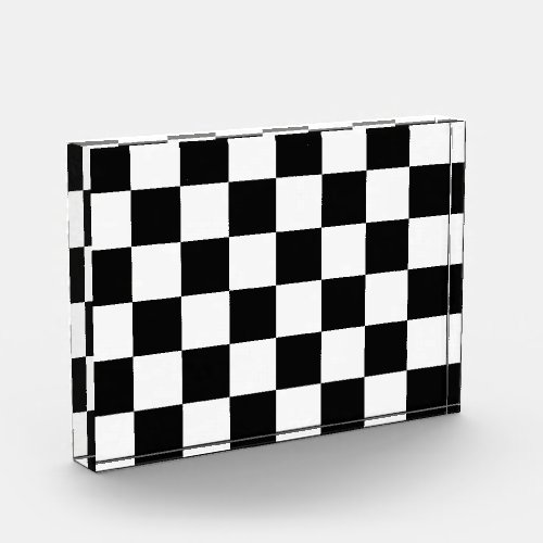 Checkered squares black and white geometric retro photo block