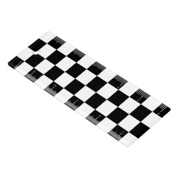 Checkered squares black and white geometric retro ruler