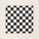 Checkered squares black and white geometric retro scarf<br><div class="desc">Checkered squares black and white geometric retro pattern Scarf gift for anyone. Cool retro checkered geometric square pattern design. Vintage tile black and white modern checker.</div>