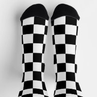 Checkered squares black and white geometric retro