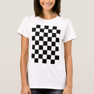 Checkered squares Black and White geometric retro T-Shirt