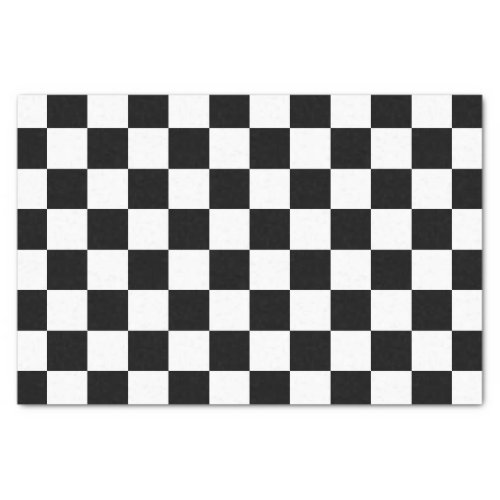 Checkered squares black and white geometric retro tissue paper