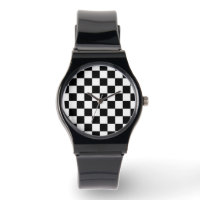 Checkered squares black and white geometric retro