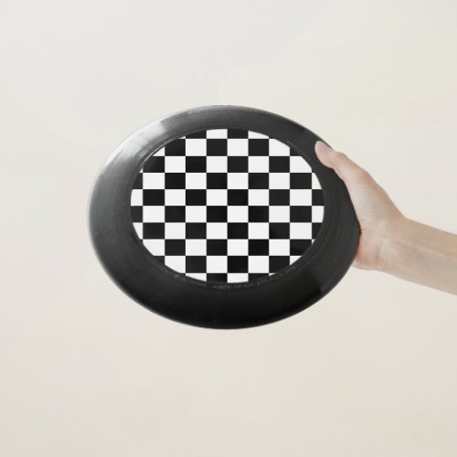 Checkered squares black and white geometric retro Wham_O frisbee