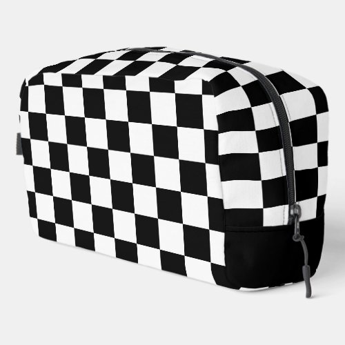 Checkered squares Black and White geometry pattern Dopp Kit