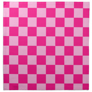 Checkered squares light hot pink geometric retro cloth napkin