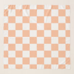 Checkered squares peach and white geometric retro scarf<br><div class="desc">Checkered squares peach orange white geometric retro pattern. Cool retro checkered geometric square pattern. Vintage tile white and peach light orange modern checker.</div>