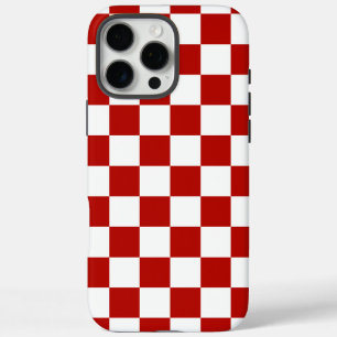 Checkered squares red white geometric retro iPhone 16 pro max case
