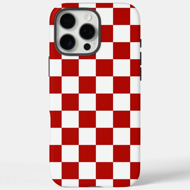 Checkered squares red white geometric retro Case-Mate iPhone case (Back)