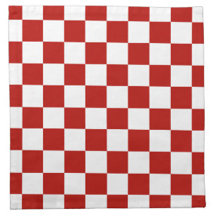 Checkered squares red white geometric retro cloth napkin