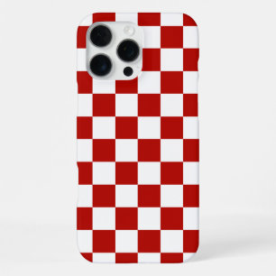 Checkered squares red white geometric retro iPhone 16 pro max case
