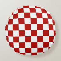 Checkered squares red white geometric retro