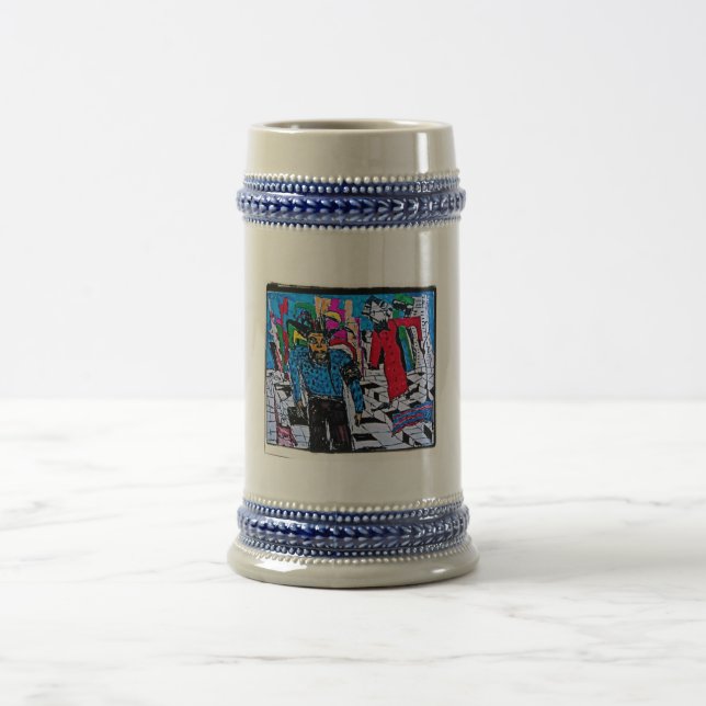 CHECKERED STREET BEER STEIN (Center)
