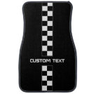 Checkered Stripe Car Floor Mats - with custom text Checkered Stripe Car Floor Mats - with custom text
