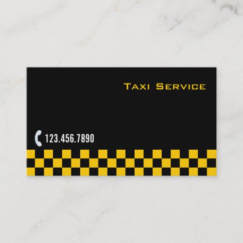 Checkered Stripe Taxi/Limo Service Business Card