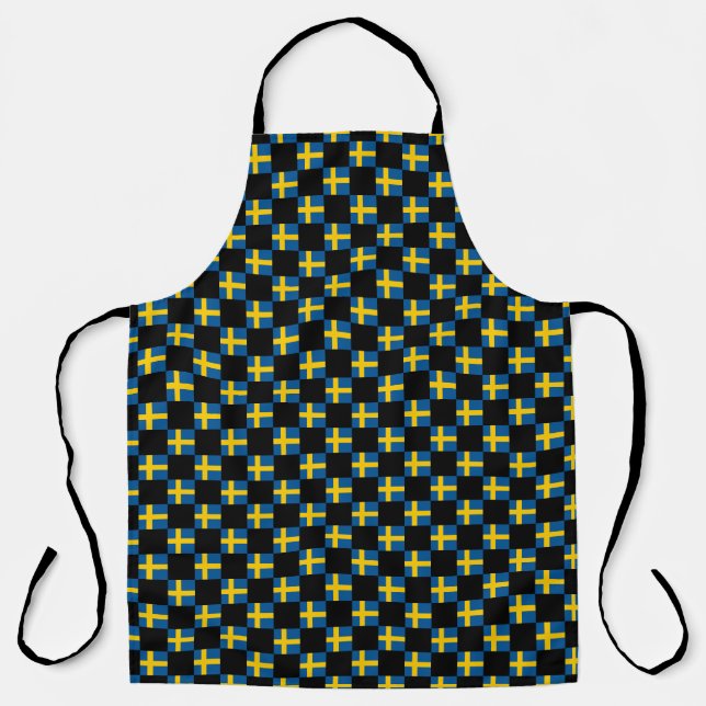 Checkered Sweden Flag Pattern  Apron (Front)