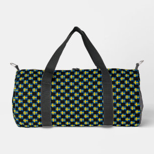 Checkered Sweden Flag Pattern Duffle Bag