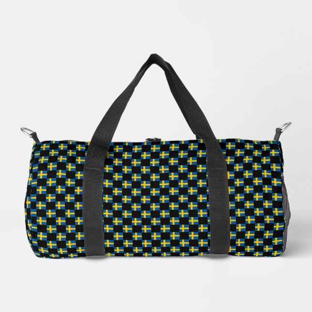 Checkered Sweden Flag Pattern  Duffle Bag (Front)
