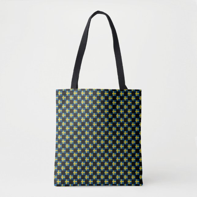 Checkered Sweden Flag Pattern  Tote Bag (Front)