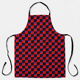 Checkered Taiwan Flag Pattern Apron