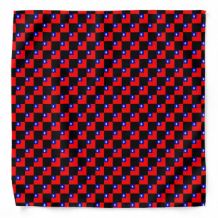 Checkered Taiwan Flag Pattern  Bandana