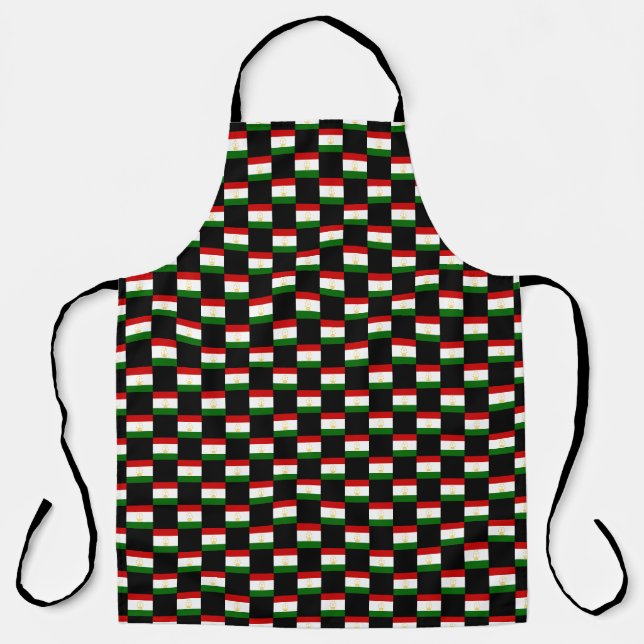 Checkered Tajikistan Flag Pattern  Apron (Front)