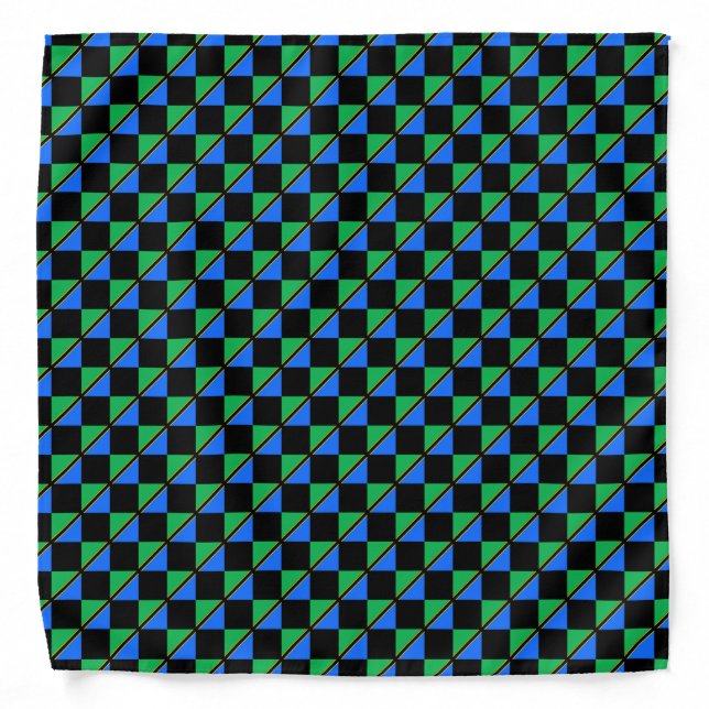 Checkered Tanzania Flag Pattern  Bandana (Front)
