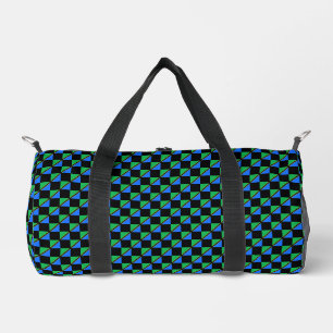 Checkered Tanzania Flag Pattern Duffle Bag