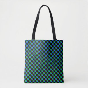 Checkered Tanzania Flag Pattern Tote Bag