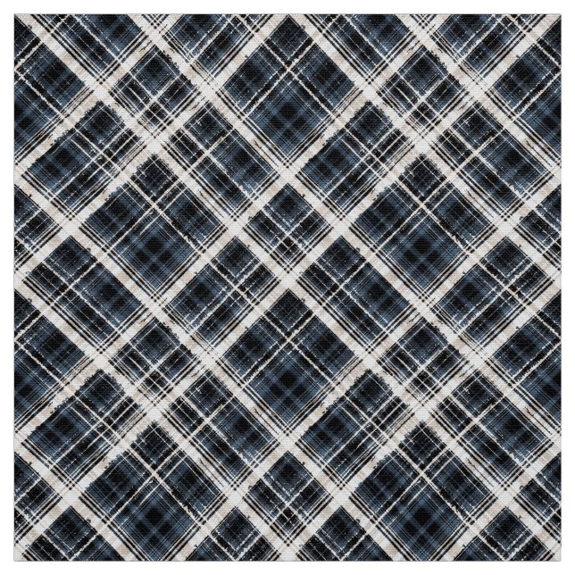 checkered tartan plaid classic black white texture fabric (Swatch)