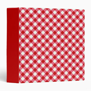 checkered tartan plaid classic red white texture. 3 ring binder