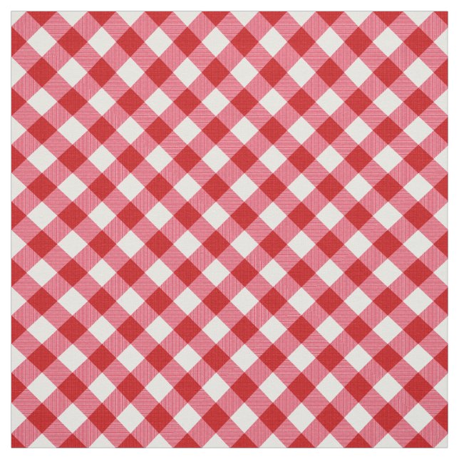 checkered tartan plaid classic red white texture. fabric (Swatch)