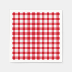 checkered tartan plaid classic red white texture napkins