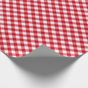 checkered tartan plaid classic red white texture wrapping paper